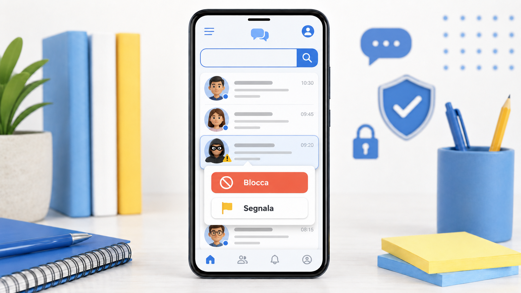Bloccare e segnalare contatti sui social