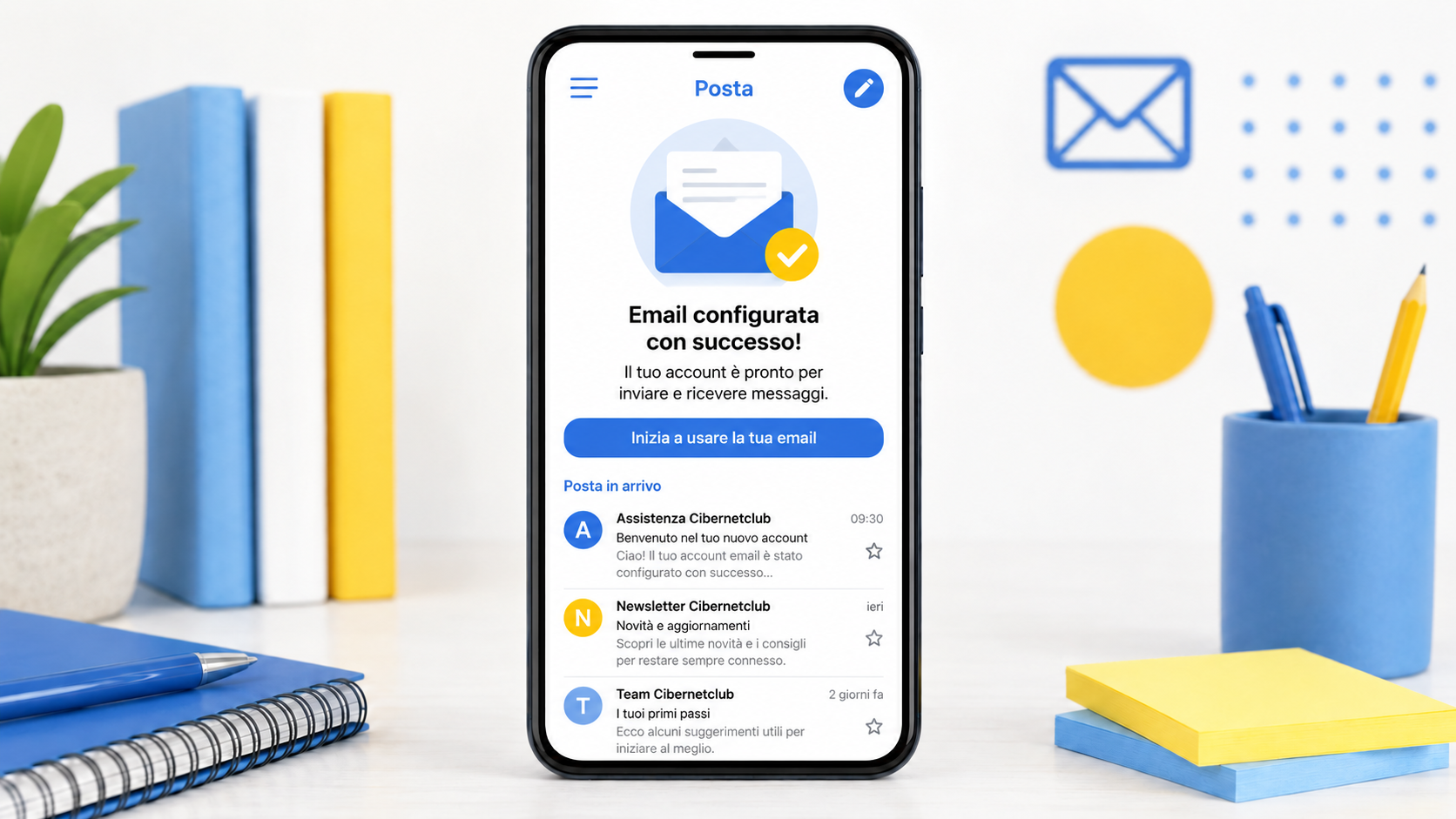 Email configurata sullo smartphone