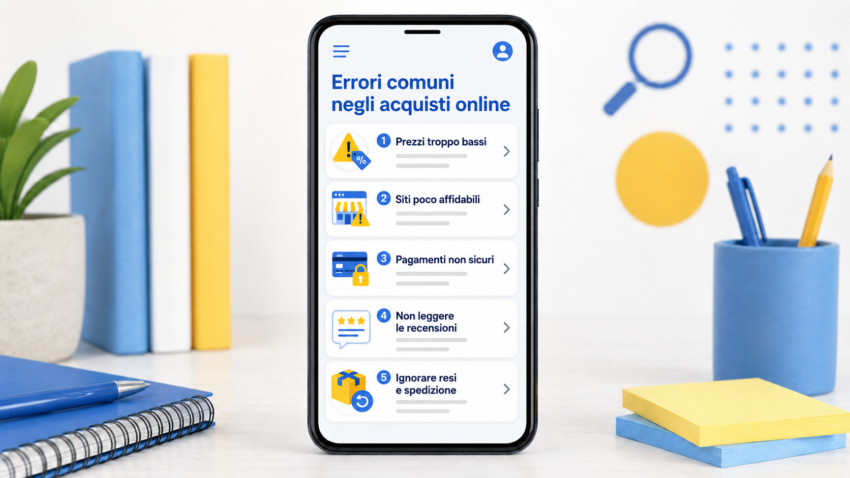 Errori comuni negli acquisti online
