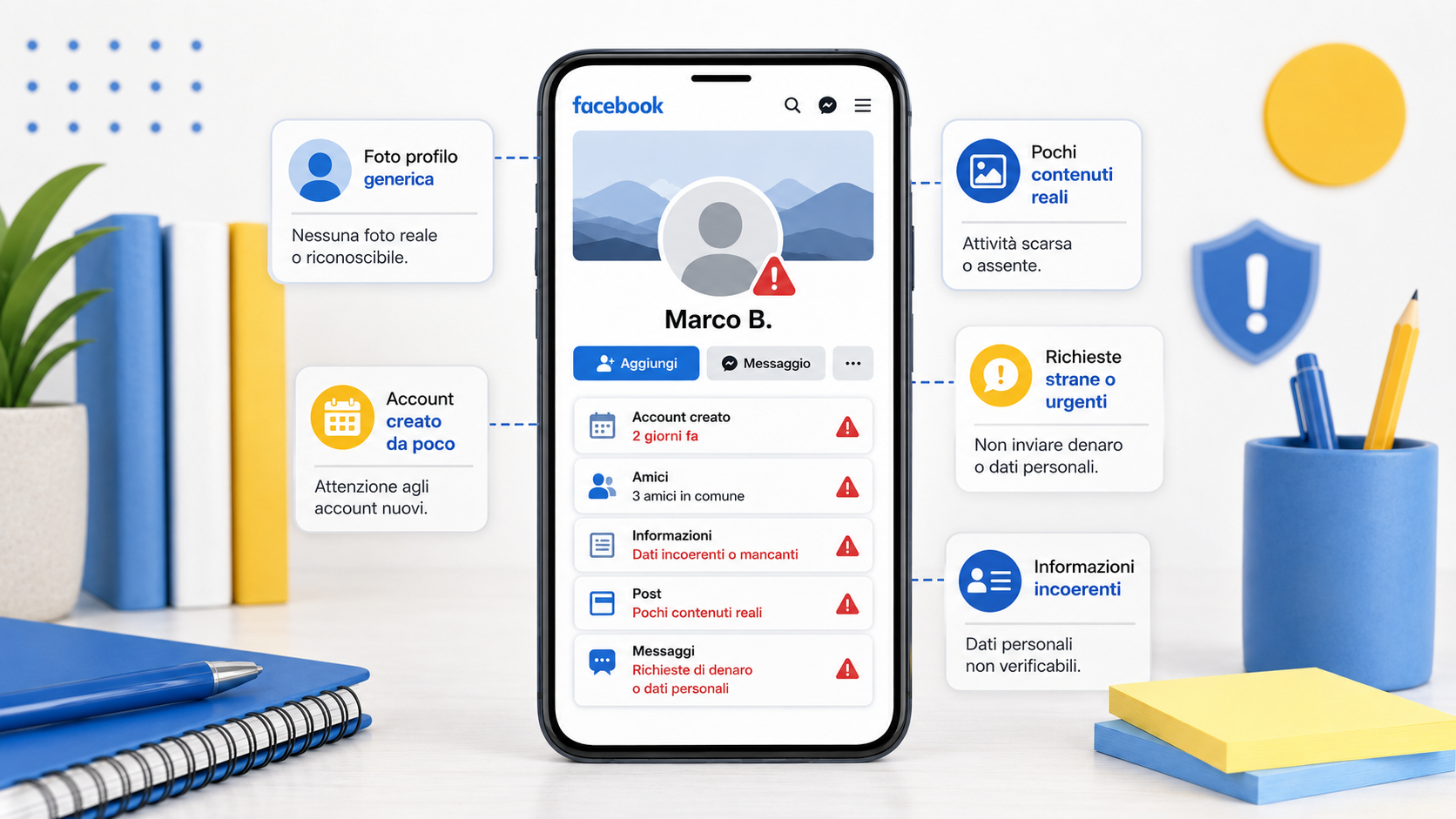 Riconoscere profili sospetti su Facebook