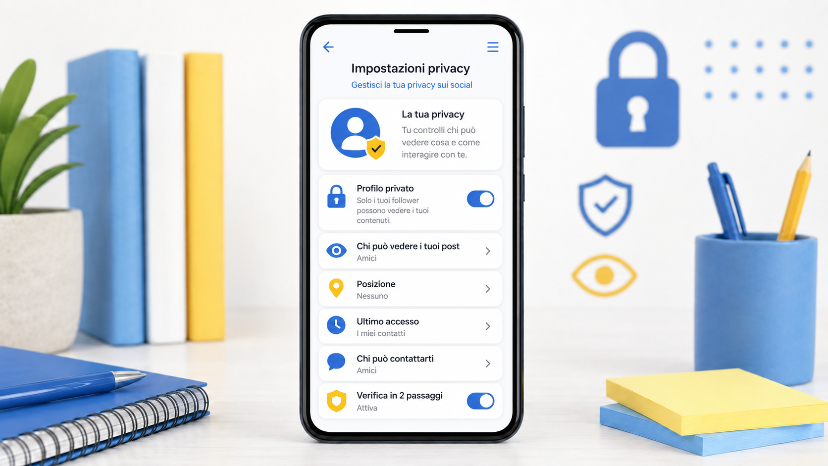 Impostazioni privacy sui social
