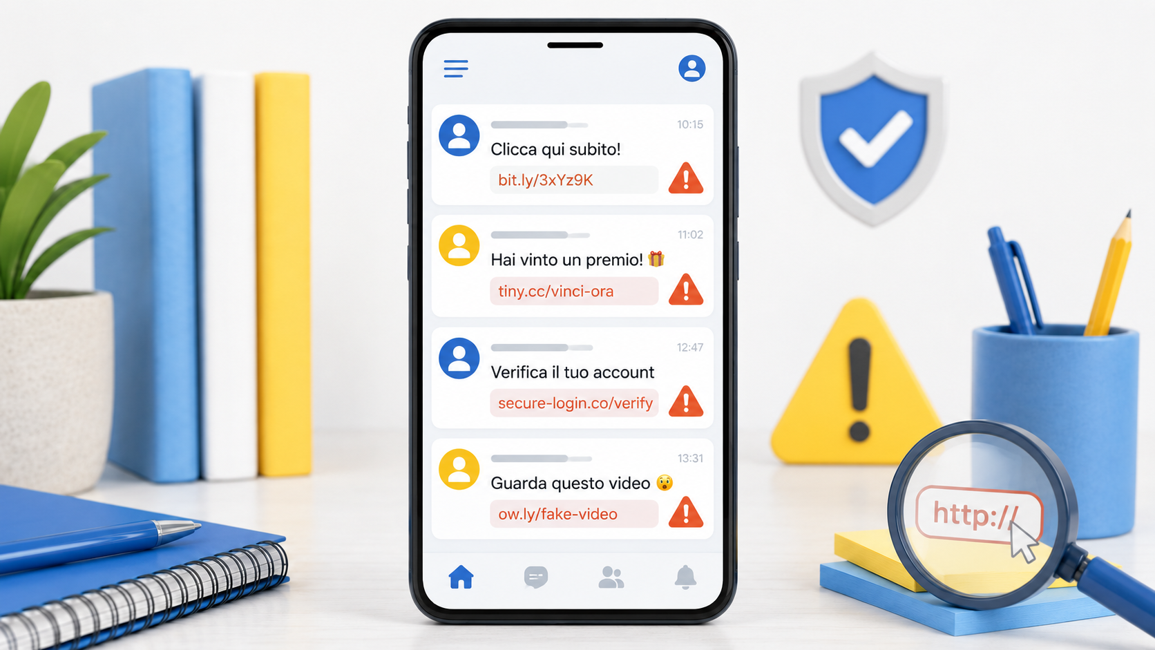 Link sospetti ricevuti sui social