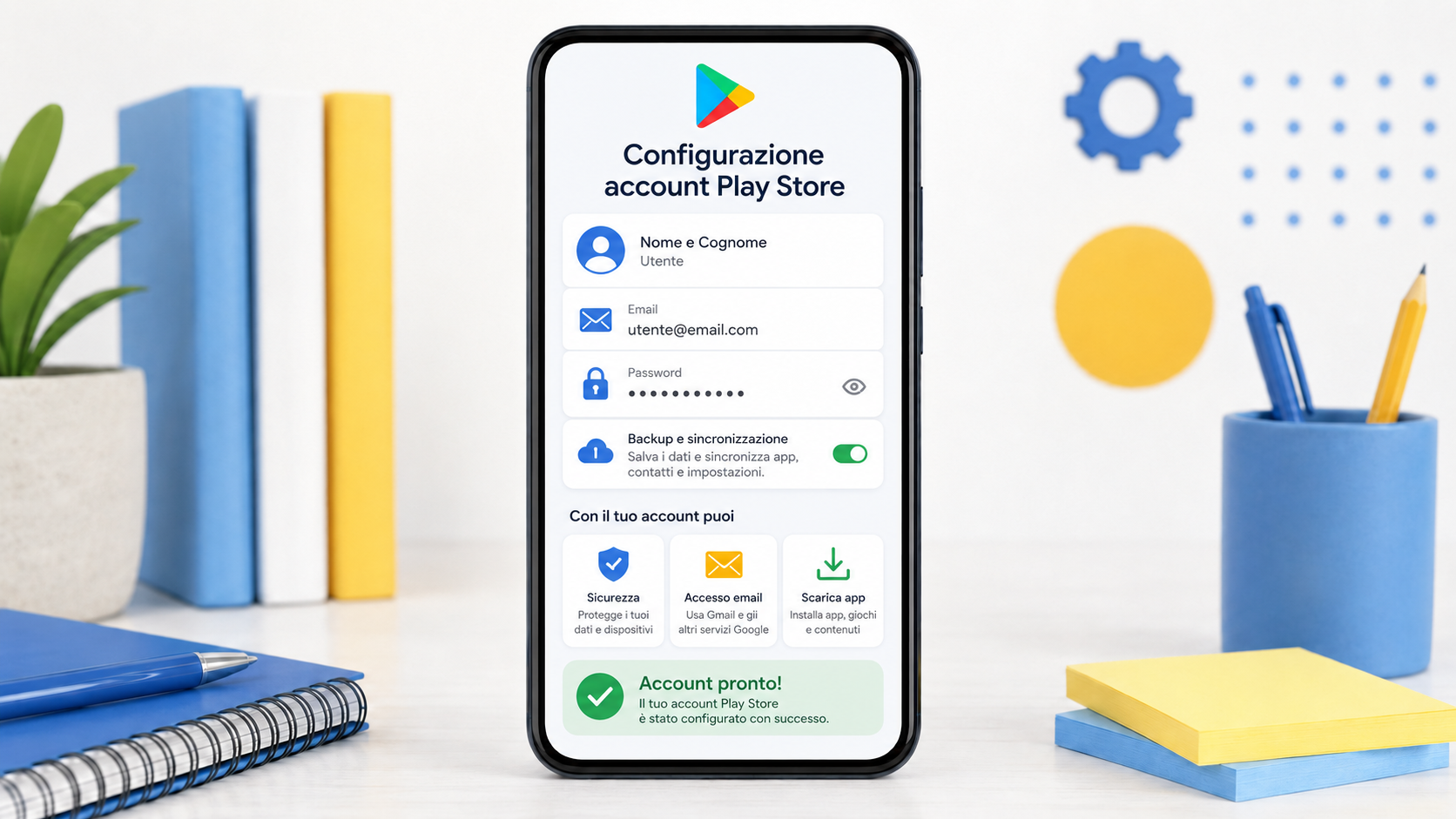 Configurazione account Play Store