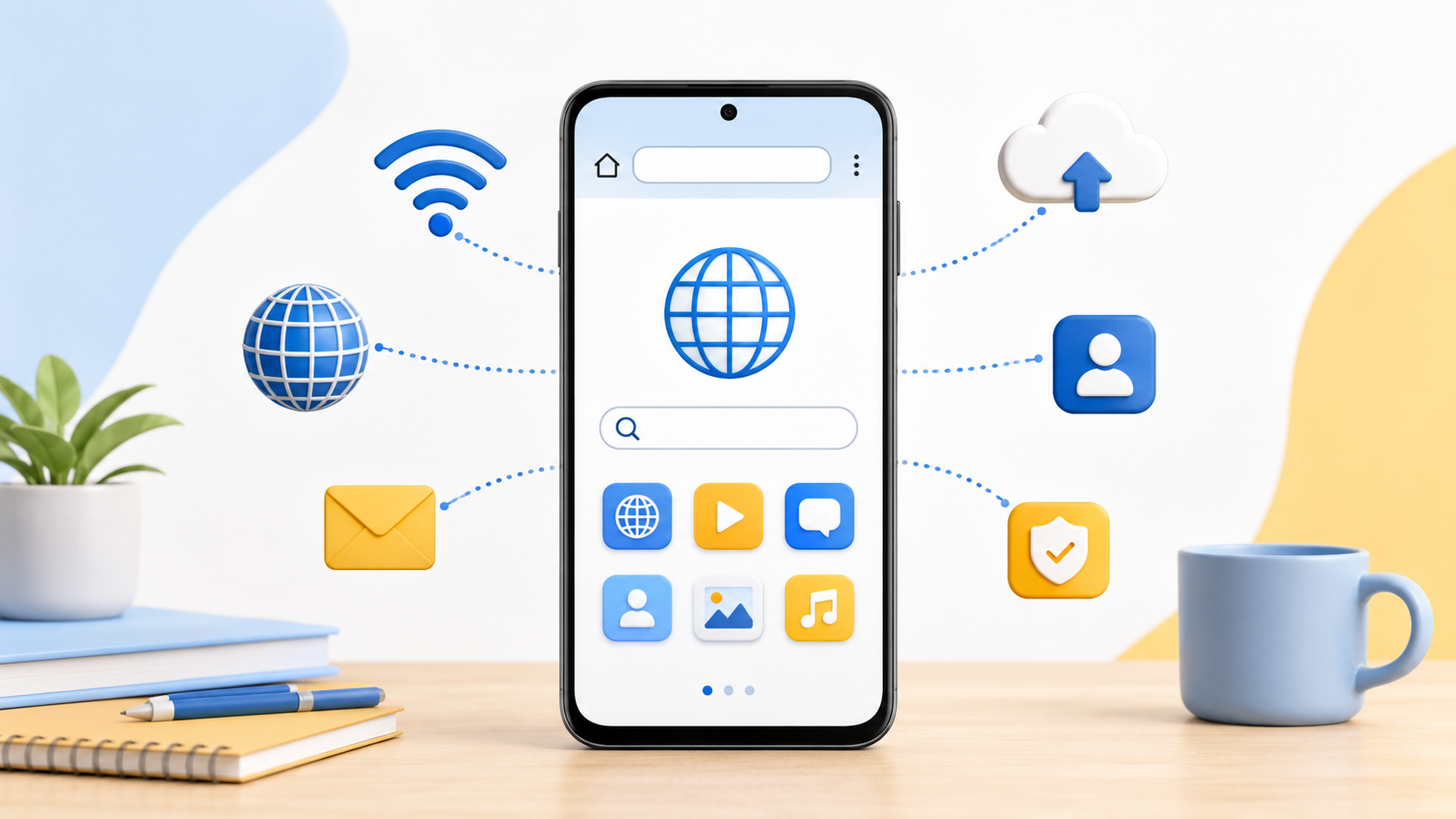 Smartphone connesso a internet