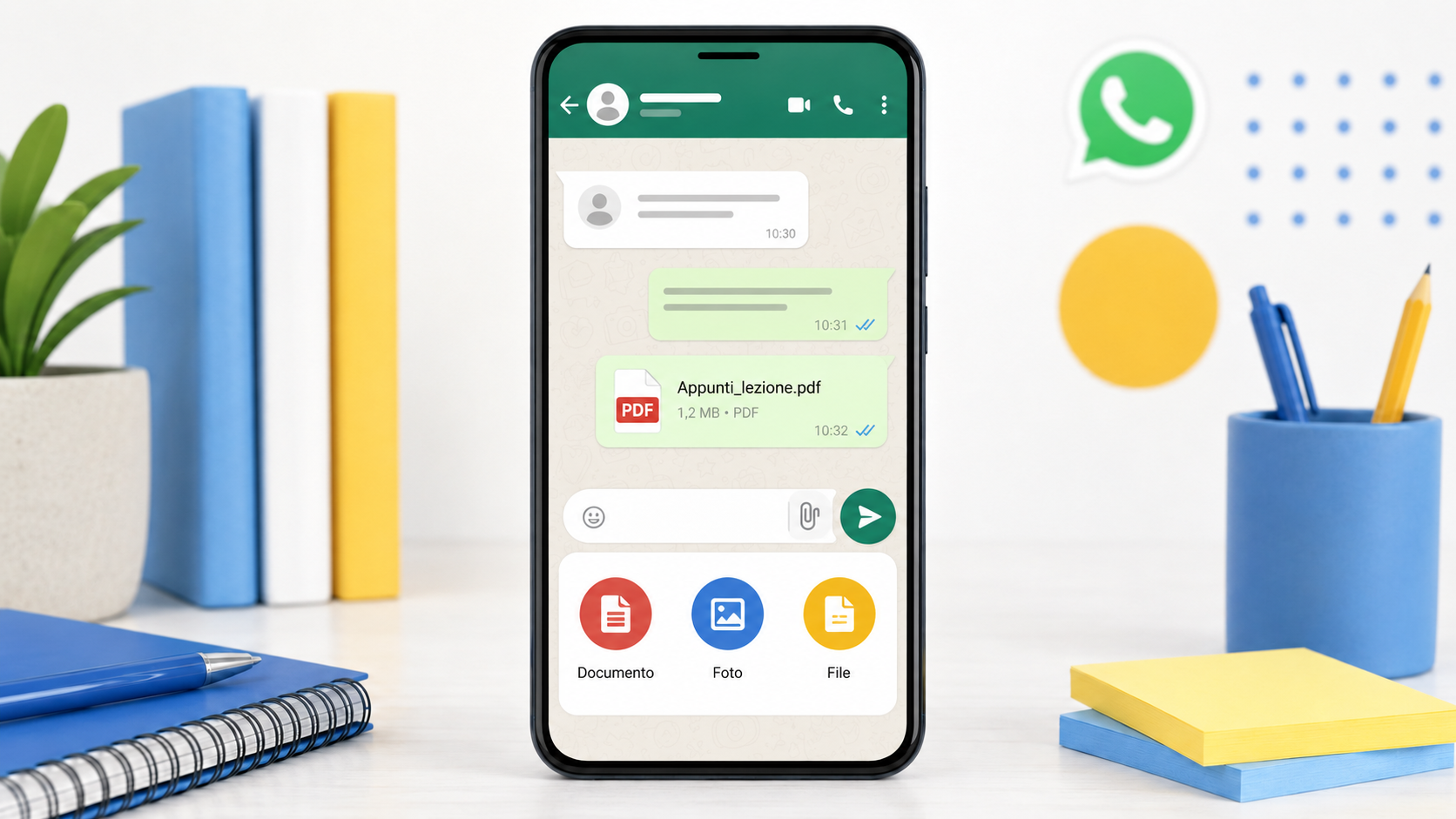Invio documenti e allegati su WhatsApp