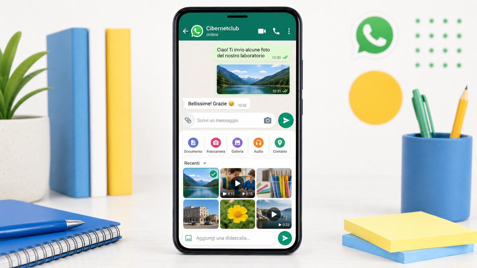 Condivisione di foto e video su WhatsApp