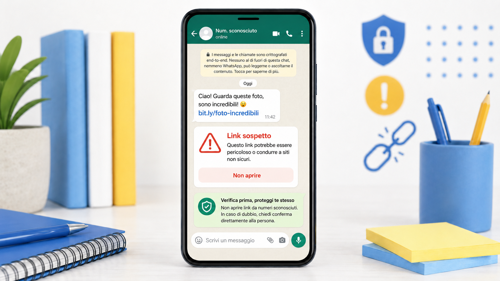 Link sospetti ricevuti su WhatsApp